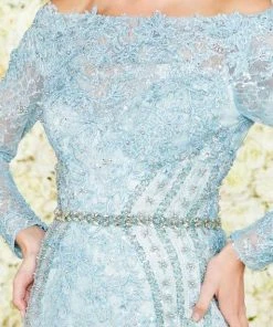 Mac Duggal Couture - 79202D Corded Lace Long Sleeve Mermaid Dress