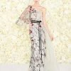 Mac Duggal - Embroidered Lace Trumpet Dress With Train 20124D - 1 Pc Gray Multi In Size 8 Available