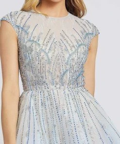 Mac Duggal Evening - 11112D Beaded Lace Tea Length A-line Dress 7 Mac Duggal Evening - 11112D Beaded Lace Tea Length A-line Dress