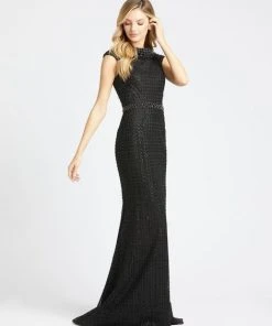 Mac Duggal Evening - 12229D Jewel Beaded Cap Sleeve Evening Gown