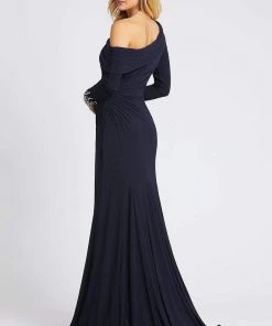Mac Duggal Evening - 12231D Jewel Cuffed Asymmetrical Long Gown