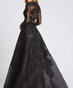 Mac Duggal Evening - 12347D Illusion Long Sleeve Floral A-Line Gown 7 Mac Duggal Evening - 12347D Illusion Long Sleeve Floral A-Line Gown