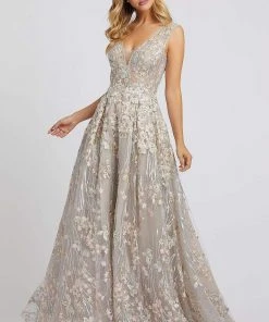 Mac Duggal Evening - 20131D Floral Embroidered A-Line Evening Dress