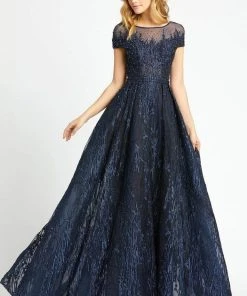 Mac Duggal Evening - 20141D Embroidered Illusion Yoke Evening Gown