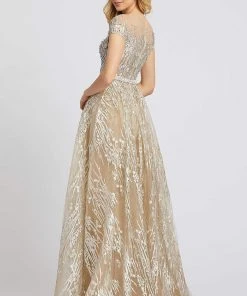 Mac Duggal Evening - 20141D Embroidered Illusion Yoke Evening Gown 14 Mac Duggal Evening - 20141D Embroidered Illusion Yoke Evening Gown