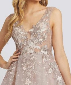 Mac Duggal Evening - 20153D Embroidered Deep V-neck A-line Gown 7 Mac Duggal Evening - 20153D Embroidered Deep V-neck A-line Gown