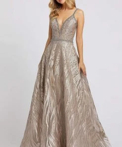 Mac Duggal Evening - 20185D Embellished Deep V-neck A-line Gown