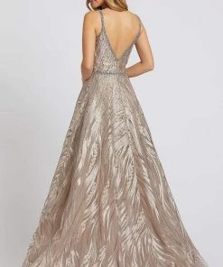 Mac Duggal Evening - 20185D Embellished Deep V-neck A-line Gown