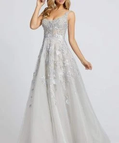 Mac Duggal Evening - 20187D Applique V-neck A-line Gown