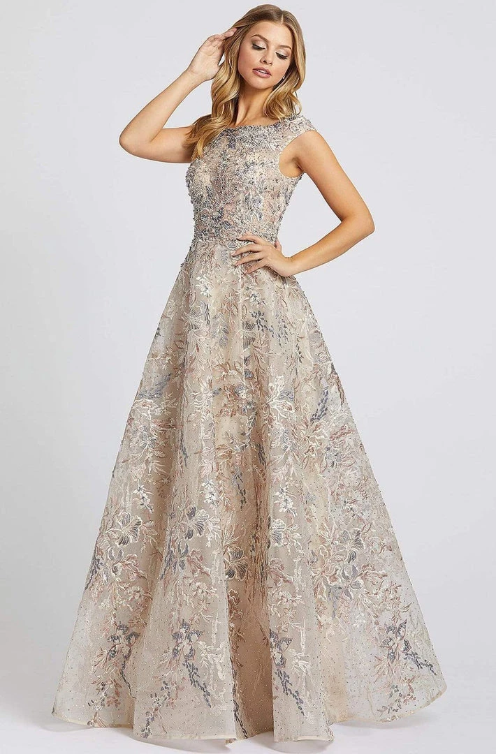 Mac Duggal Evening - 20219D Cap Sleeve Floral Embroidered A-Line Gown 3 Mac Duggal Evening - 20219D Cap Sleeve Floral Embroidered A-Line Gown