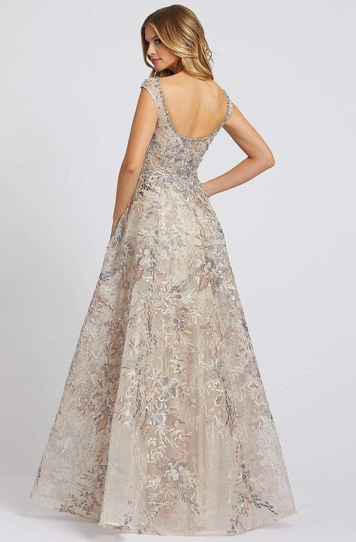 Mac Duggal Evening - 20219D Cap Sleeve Floral Embroidered A-Line Gown 4 Mac Duggal Evening - 20219D Cap Sleeve Floral Embroidered A-Line Gown
