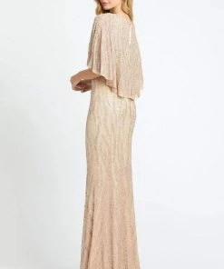 Mac Duggal Evening - 4917D Embellished Plunging V-neck Sheath Dress