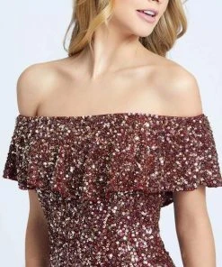 Mac Duggal Evening - 4950D Sequined Off-Shoulder Sheath Dress 7 Mac Duggal Evening - 4950D Sequined Off-Shoulder Sheath Dress