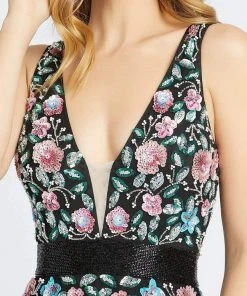 Mac Duggal Evening - 4983D Embellished Deep V-neck A-line Gown