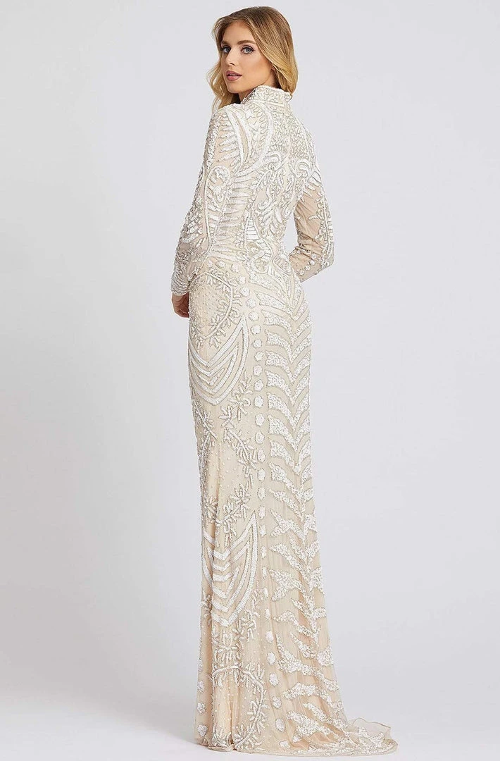 Mac Duggal Evening - 5173D Sequined Long Sleeves Collared Dress 4 Mac Duggal Evening - 5173D Sequined Long Sleeves Collared Dress