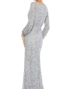 Mac Duggal Evening - 5213D Plunging V-Neck Sheath Dress 6 Mac Duggal Evening - 5213D Plunging V-Neck Sheath Dress