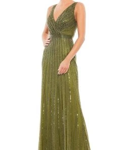 Mac Duggal Evening - 5219D Beaded V-Neck Long Gown