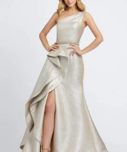 Mac Duggal Evening - 66975D Asymmetric Fitted Long Trumpet Gown