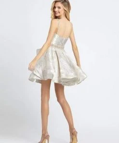 Mac Duggal Evening - 67029D Porcelain Beaded Strap Cocktail Dress