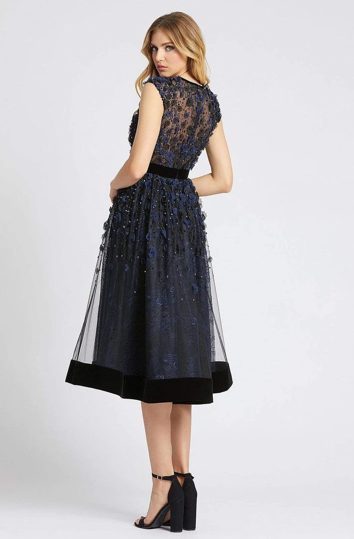 Mac Duggal Evening - 67289D Floral Applique Jewel Neck A-line Dress 4 Mac Duggal Evening - 67289D Floral Applique Jewel Neck A-line Dress