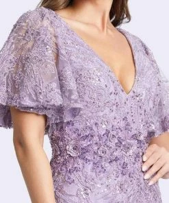 Mac Duggal Evening - 67493D V-Neck Bell Sleeve Embroidered Gown