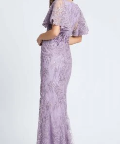 Mac Duggal Evening - 67493D V-Neck Bell Sleeve Embroidered Gown