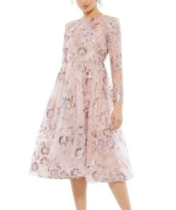 Mac Duggal Evening - 67849D Illusion Jewel Knee-Length Dress