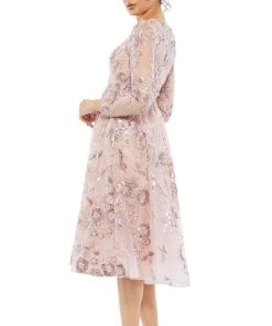 Mac Duggal Evening - 67849D Illusion Jewel Knee-Length Dress