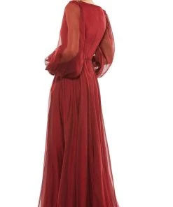 Mac Duggal Evening - 67873D Long Sleeve Modest A-Line Dress