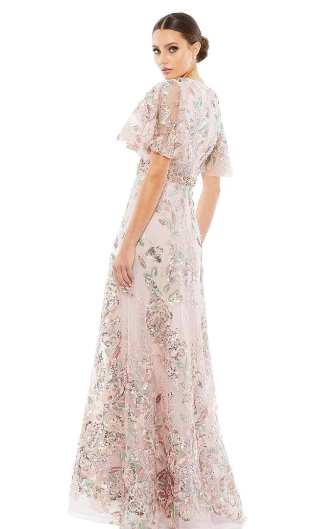 Mac Duggal Evening - 67880D Short Flutter Sleeves A-Line Dress 4 Mac Duggal Evening - 67880D Short Flutter Sleeves A-Line Dress