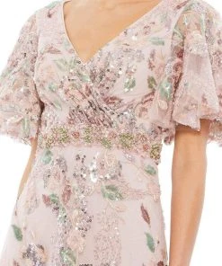 Mac Duggal Evening - 67880D Short Flutter Sleeves A-Line Dress 7 Mac Duggal Evening - 67880D Short Flutter Sleeves A-Line Dress