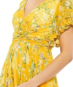 Mac Duggal Evening - 67933D Floral Printed A-Line Evening Dress