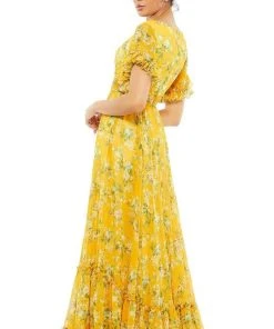 Mac Duggal Evening - 67933D Floral Printed A-Line Evening Dress