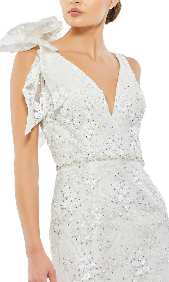 Mac Duggal Evening - 79337D Plunging Neck Sequined Midi Dress 5 Mac Duggal Evening - 79337D Plunging Neck Sequined Midi Dress