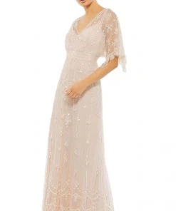 Mac Duggal Evening - 9144D Bateau Elegant Beaded Gown