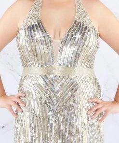 Mac Duggal Fabulouss - 4846F Embellished Deep Halter V-neck Dress 7 Mac Duggal Fabulouss - 4846F Embellished Deep Halter V-neck Dress