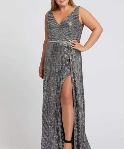 Mac Duggal Fabulouss - 48988F Embellished Plunging V-neck Sheath Dress