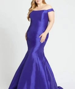 Mac Duggal Fabulouss - 66803F Off-Shoulder Mermaid Dress With Train