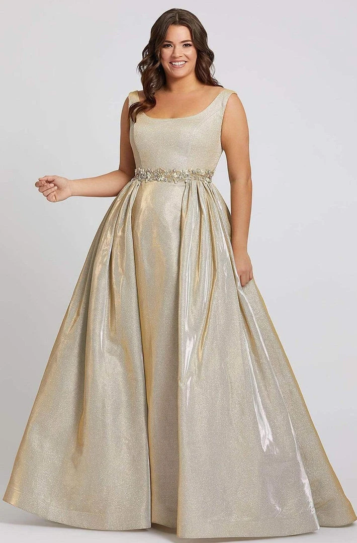 Mac Duggal Fabulouss - 66817F Jeweled Scoop Metallic Brocade Ballgown 3 Mac Duggal Fabulouss - 66817F Jeweled Scoop Metallic Brocade Ballgown