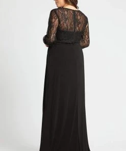 Mac Duggal Fabulouss - 67143F Laced Bodice Long Sleeves A-line Dress