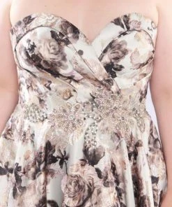 Mac Duggal Fabulouss - 77546F Embellished Floral Patterned Ballgown