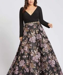 Mac Duggal Fabulouss - 77745F Long Sleeve Floral Printed Dress