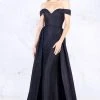 Mac Duggal Flash - 12123L Lace Off Shoulder Long Overskirt Gown 2 Mac Duggal Flash - 12123L Lace Off Shoulder Long Overskirt Gown