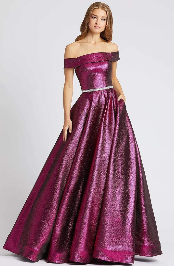Mac Duggal Flash - 48881L Iridescent Off Shoulder A-Line Prom Gown 3 Mac Duggal Flash - 48881L Iridescent Off Shoulder A-Line Prom Gown