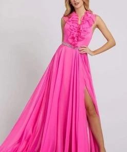 Mac Duggal Flash - 67382L Ruffled A-line Long Dress