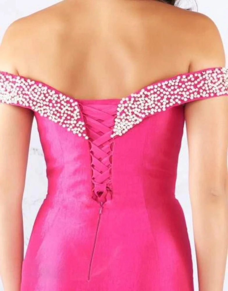 Mac Duggal Flash - Pearl Beaded In Midnight Blue 66900L 8 Mac Duggal Flash - Pearl Beaded In Midnight Blue 66900L