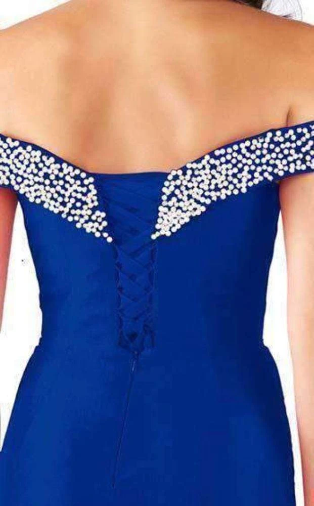 Mac Duggal Flash - Pearl Beaded In Midnight Blue 66900L 9 Mac Duggal Flash - Pearl Beaded In Midnight Blue 66900L