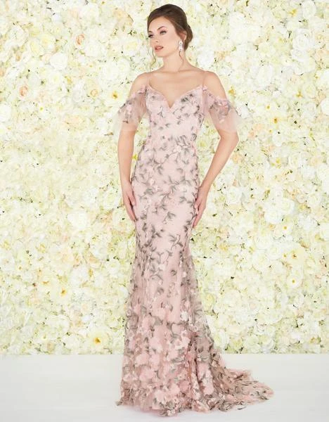Mac Duggal - Floral Embroidered V-neck Trumpet Dress 50564D - 1 Pc Rose Pink In Size 8 Available 3 Mac Duggal - Floral Embroidered V-neck Trumpet Dress 50564D - 1 Pc Rose Pink In Size 8 Available