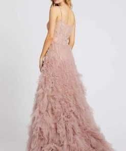 Mac Duggal Prom - 20193M Floral Appliqued Bodice Shirred Tulle Gown 6 Mac Duggal Prom - 20193M Floral Appliqued Bodice Shirred Tulle Gown