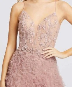 Mac Duggal Prom - 20193M Floral Appliqued Bodice Shirred Tulle Gown 7 Mac Duggal Prom - 20193M Floral Appliqued Bodice Shirred Tulle Gown